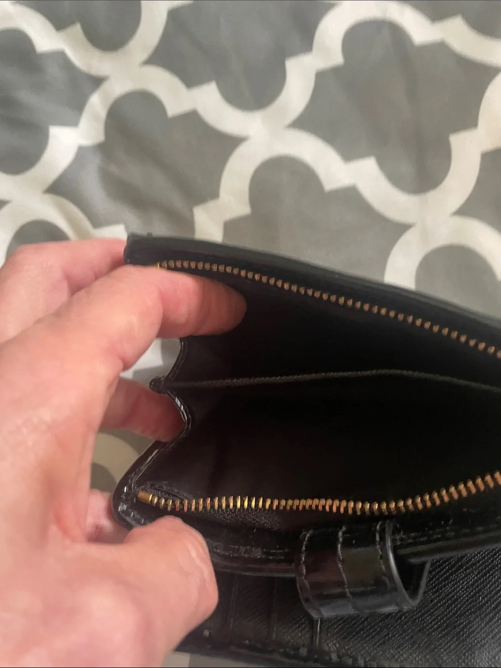 Coach Patent Leather Logo Wallet